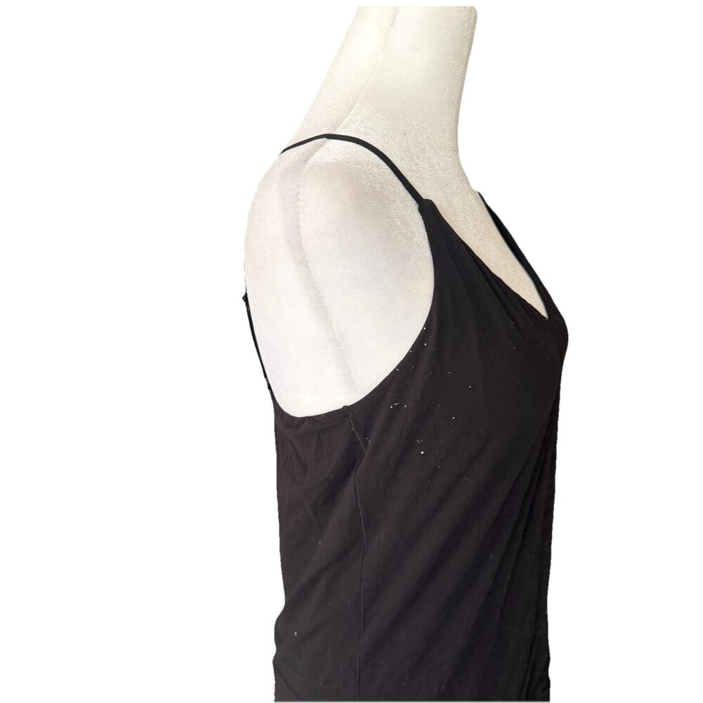 WHBM Womens Large Cami Vneck Tank Top Spaghetti Strap Black Solid Forme - Picture 5 of 7